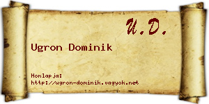 Ugron Dominik névjegykártya
